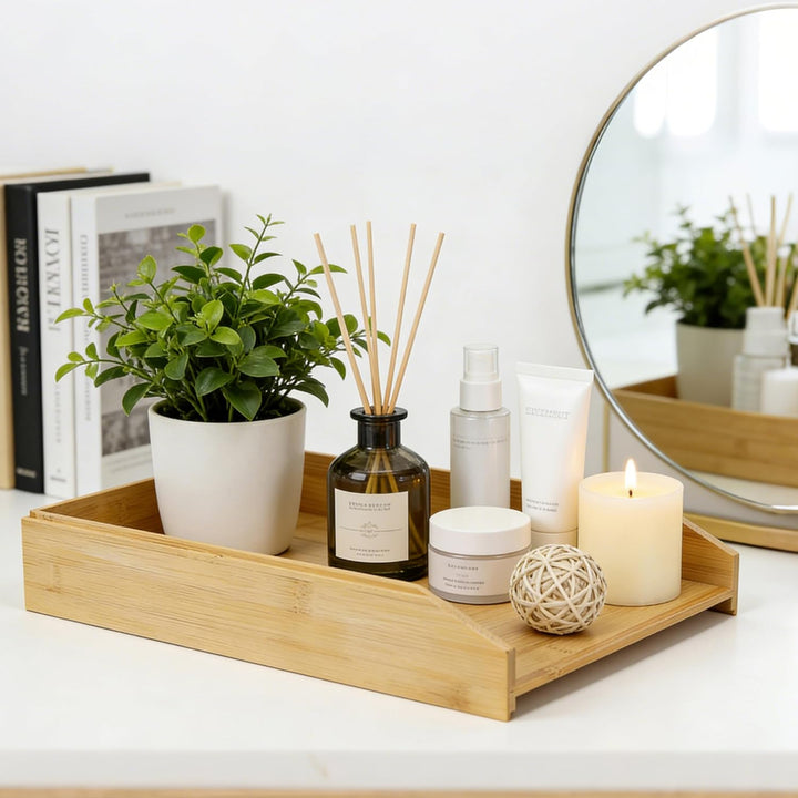 Briefablage Holz 2er Set,Ablagefächer stapelbar, Schreibtisch-Organizer für A4-Dokumente, naturholzf