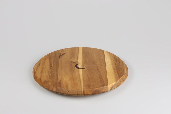 MOON HOME Pizzabrett - 3er Set Saturn ⌀32x2 cm, FSC® Akazie/Holz, grosser Pizzateller rund, Pizza-Se