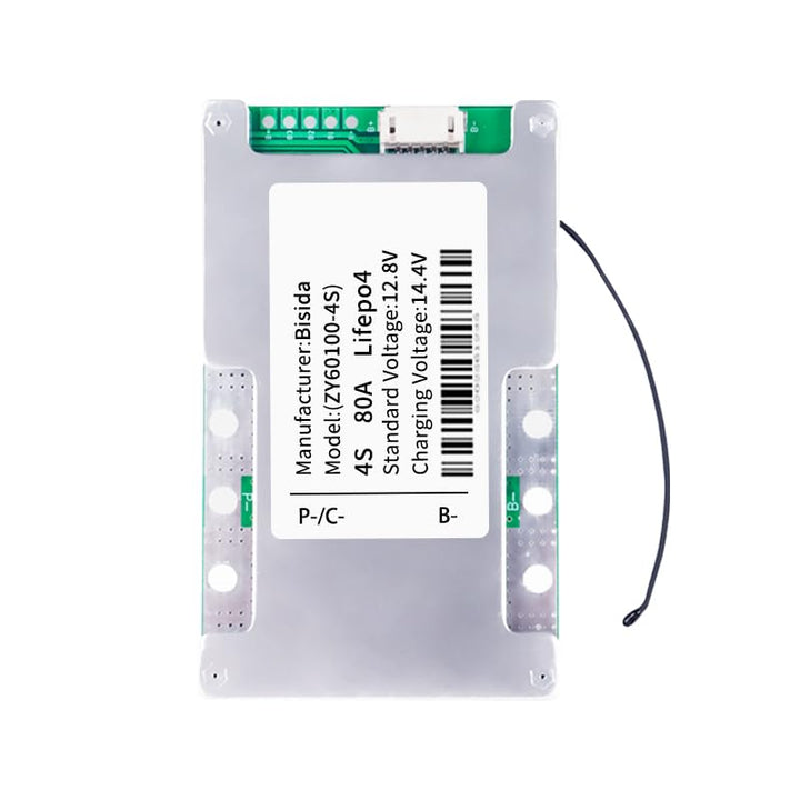 4S BMS 12,8V 80A LiFePO4 PCB-Schutzplatine mit Balancerleitung und NTC, gemeinsamem Anschluss, zehn