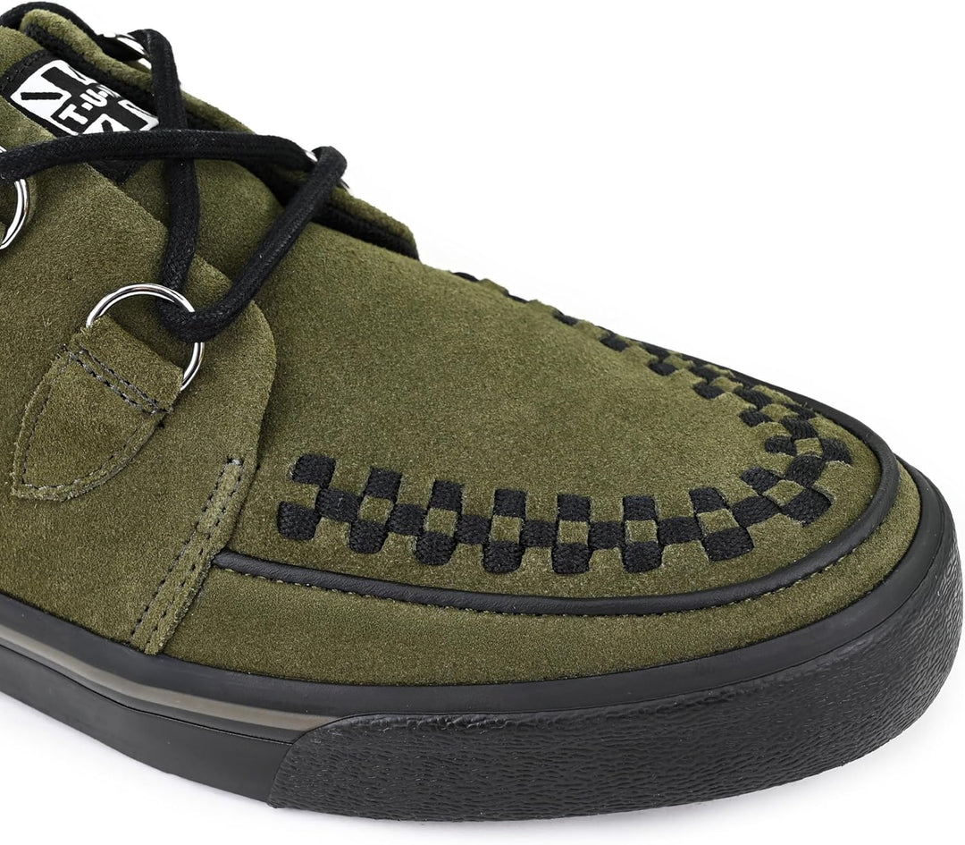 T.U.K. Unisex Leather Creeper Niedrige Sneaker 37 EU Khaki Green Suede, 37 EU Khaki Green Suede