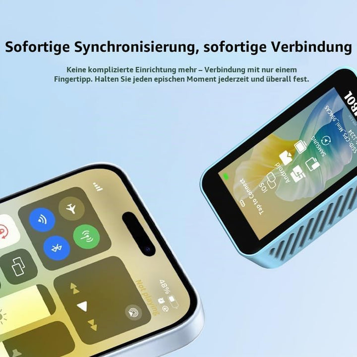 Shimbol CP5 Mini Selfie-Monitor-Bildschirm - 2,2" kabelloser Rückkamera-Monitor fürs iPhone &amp; Androi