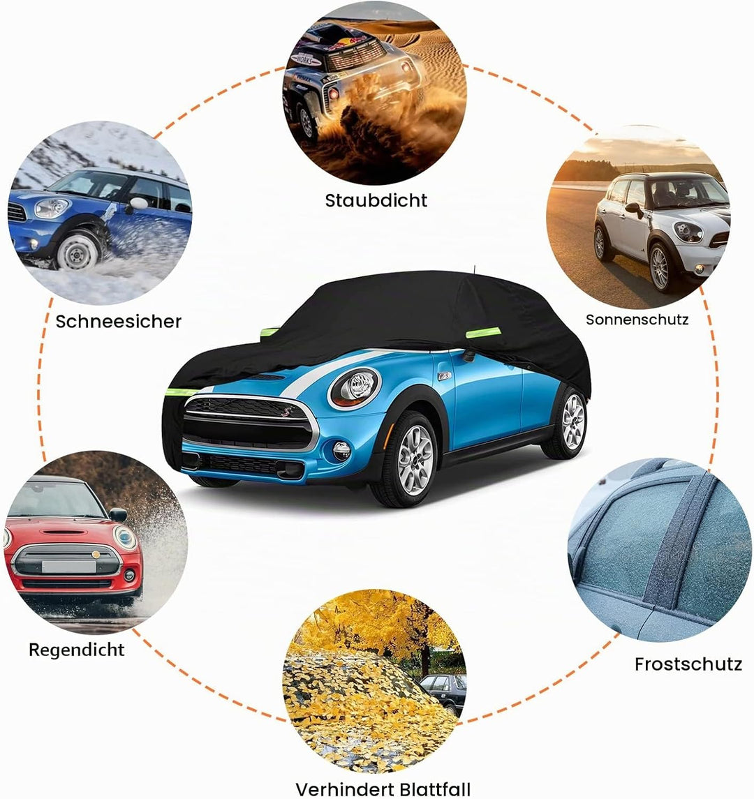 Autoabdeckung Vollgarage Ersatz für Mini Cooper 3 Doors 2000-2024, 300D Allwetter Reflektierende Aut