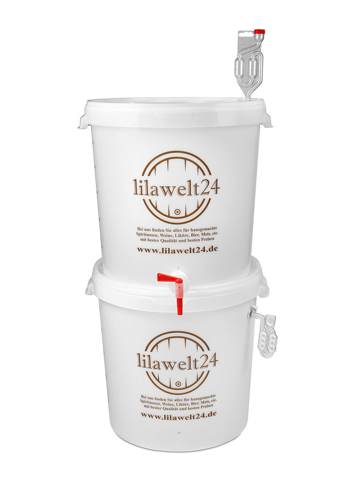 lilawelt24 2X 30l Kompletter Gärbehälter/Gäreimer Eimer Fermentation Gärfass Gärballon Bier, Wein TO