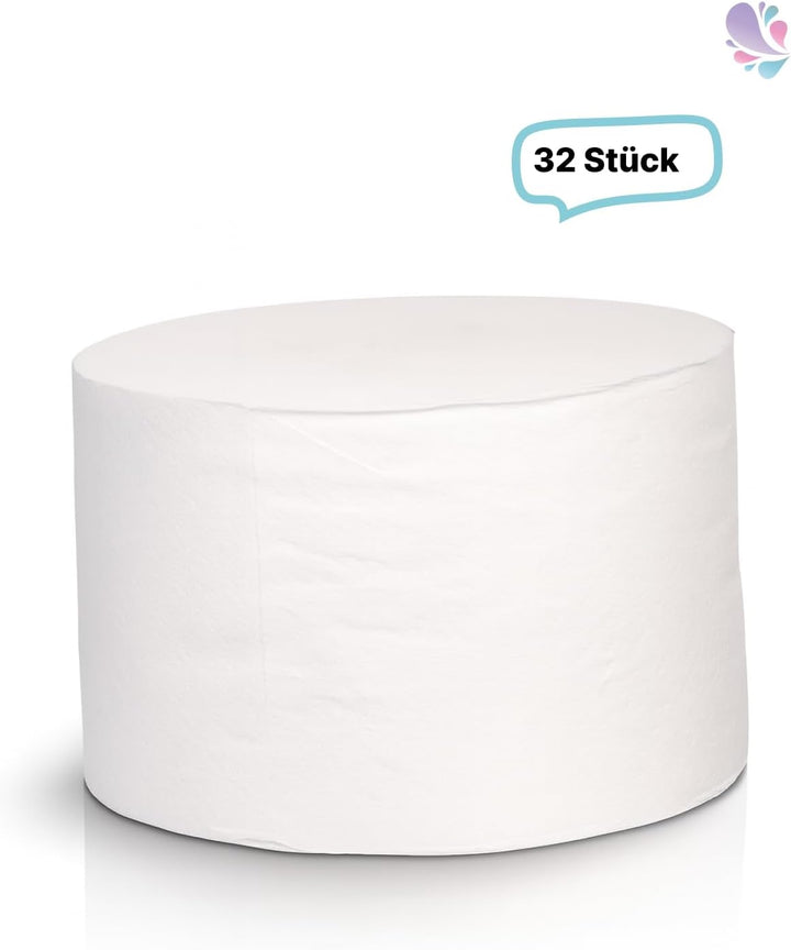 Toilettenpapier kernlos SET, 36 Rollen, 2-lagig, 104m je Rolle, Zellstoff, wasserlöslich - 1 Set, 1