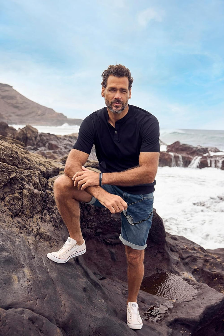 JP 1880 Herren grosse Grössen Übergrössen Menswear L-8XL Henley, Bauchfit, Halbarm, Rundhals 818628