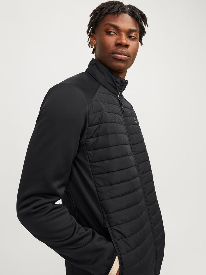 JACK & JONES Herren Jjemulti Quilted Collar Noos Steppjacke L Black/Detail:set-in Sleeves, L Black/D
