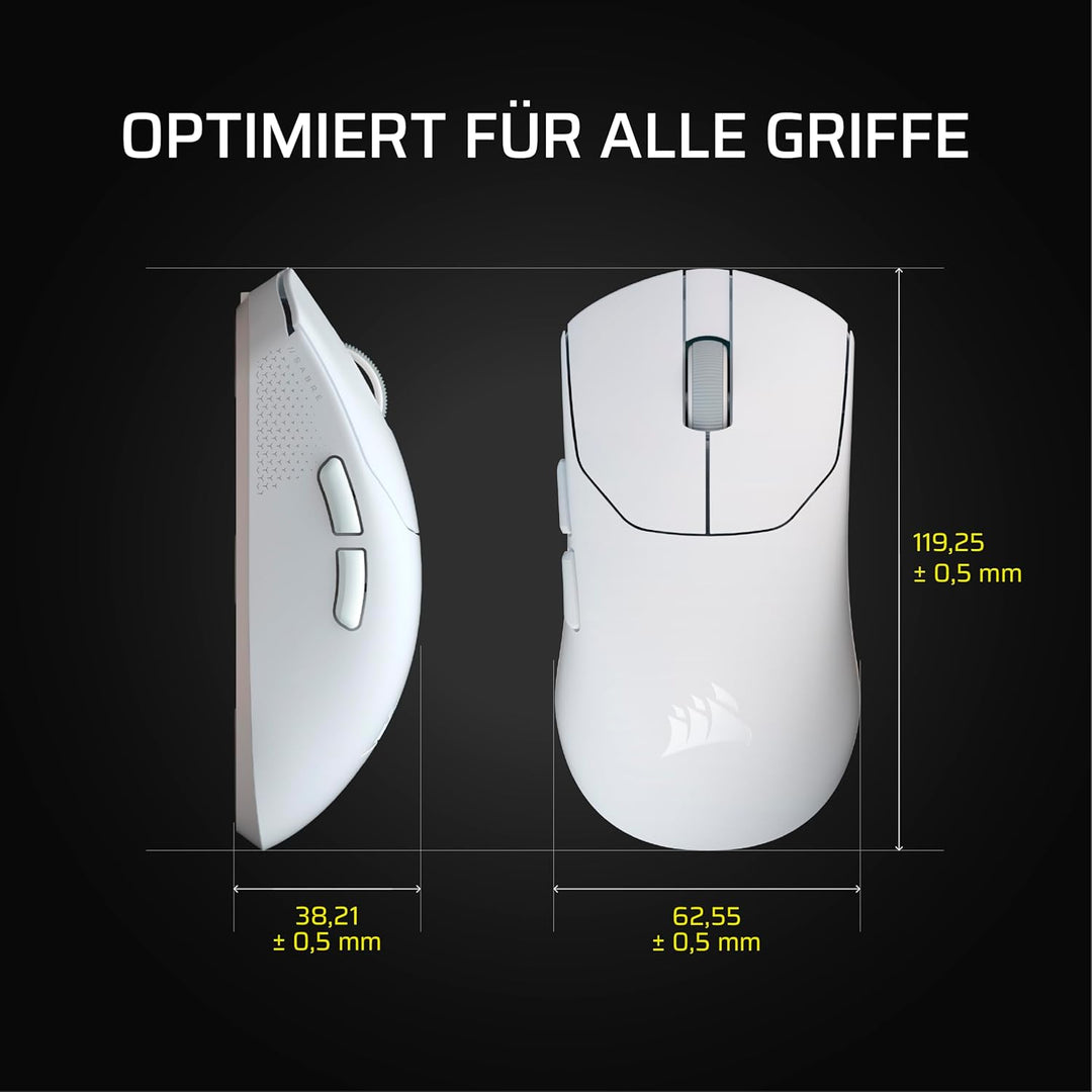 Corsair Sabre v2 PRO Ultralight Wireless FPS Gaming-Maus – 33K DPI, 36g Gewicht, 8,000Hz Hyper-Polli