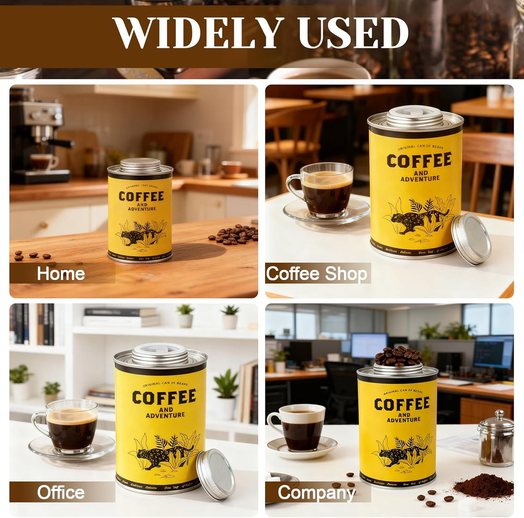 Kaffeedose Luftdicht 620 ml Aufbewahrung-Metalldose Vorratsbehälter für Lebensmittel, Runde Kaffeepa