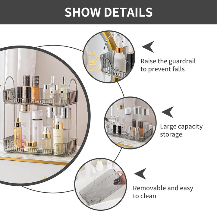 Make up Organizer, Kosmetik Organizer, Beauty Organizer, Hautpflege Organizer für Badezimmer (2 Schi