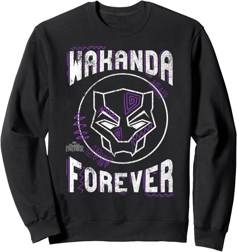 Marvel Black Panther Wakanda Forever Purple Tribal Sweatshirt