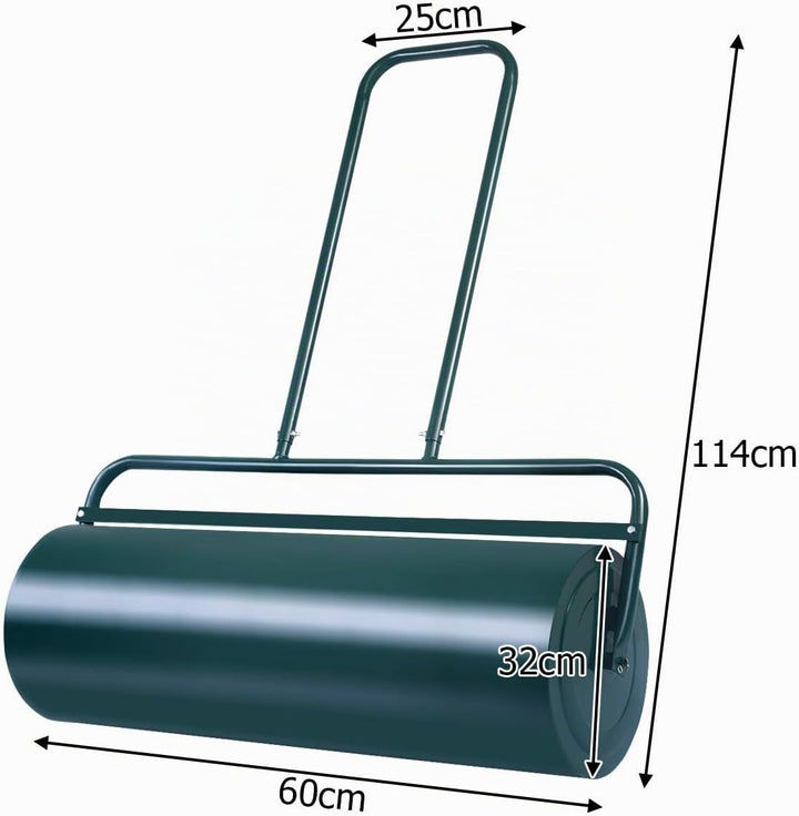SOARS Rasenwalze befüllbar 48L, Ø32cm Handwalze, Rasenroller mit U-Griff &amp; abnehmbarem Ablassstopfen