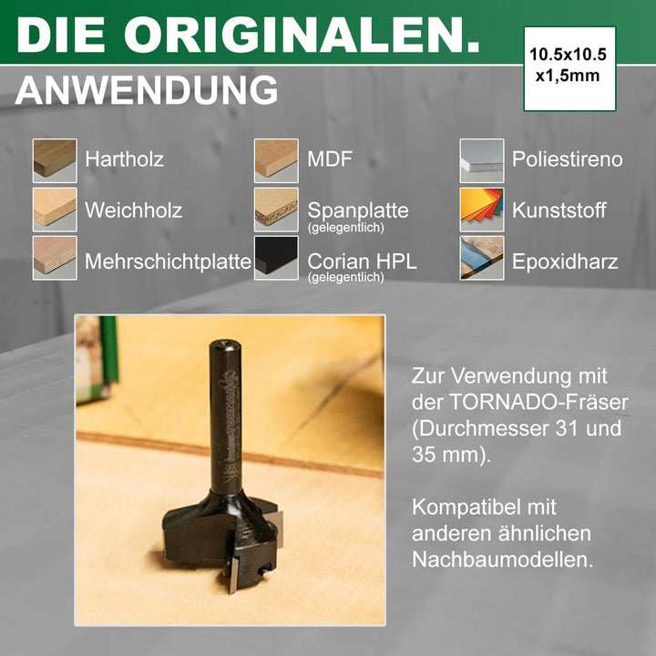 HM Wendeplatten - 10 Schneiden [quadratisch] L=10.5 x 10.5 K=1.5 (10,5X10,5), 10,5X10,5