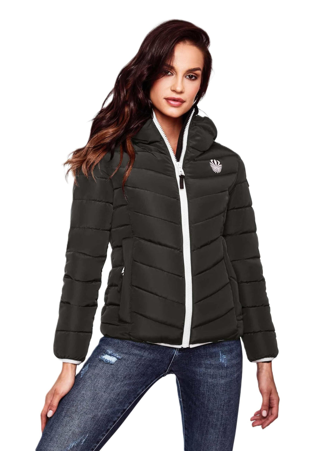 Navahoo Damen Jacke Steppjacke Übergangsjacke gesteppt Stepp Herbst B675 XS Schwarz, XS Schwarz