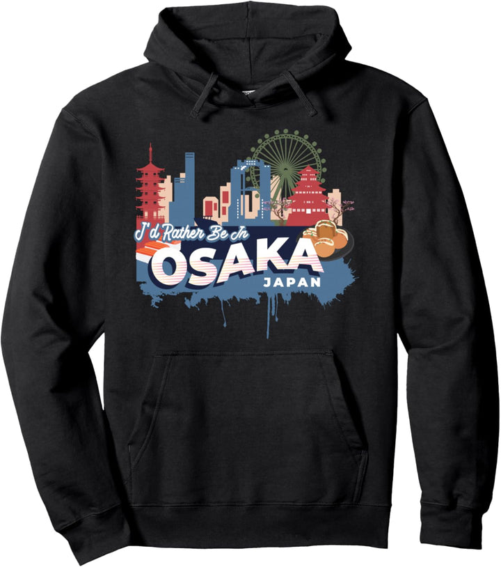 Ich wäre lieber in Osaka Japan Vintage Souvenir Pullover Hoodie