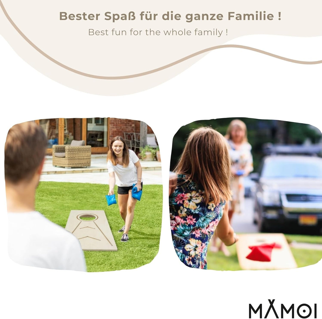 Cornhole PartySpiele Outdoor Indoor, Strandspiel | Wurfspiel für Kinder und Erwachsene Inklusive Sac