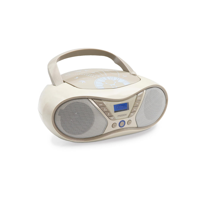 MOOOV Soft Grey, tragbarer CD-Player, Wiedergabe von CD-R/CD-RW/CD-MP3, UKW-Radio, USB-Port, Stereok