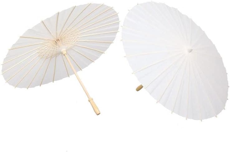 zalati Papier-Sonnenschirm, 6 Stück, dekorativ, weiss, zum Selbermachen, klassischer chinesischer St