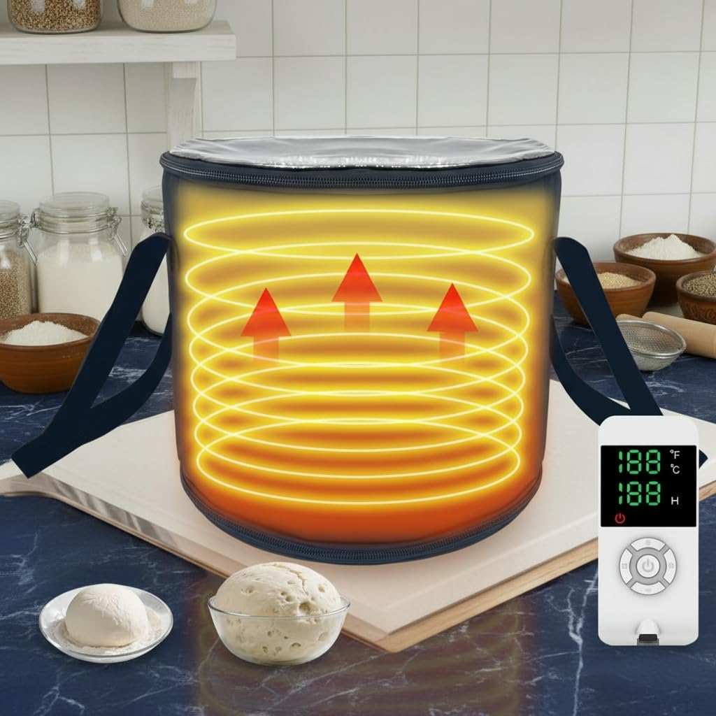 Brot Gärbox Sauerteig mit Heizung Faltbare Brot Gärschrank Einstellbare Temperatur und Timer, Natto,