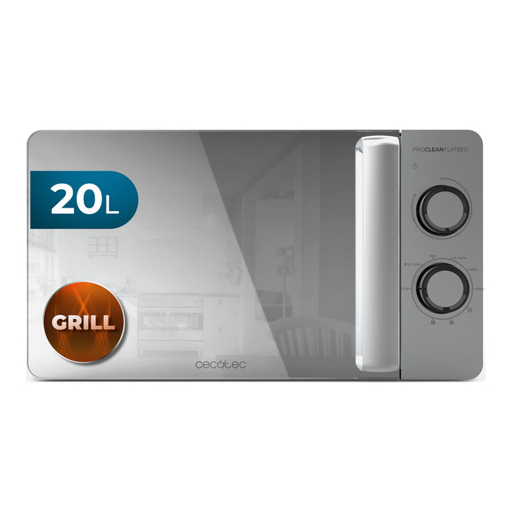 Cecotec Mikrowelle mit Grill Mikrowelle mit Grill Proclean 3160 Flatbed Mirror. 20 l, 700 W, 6 Stufe