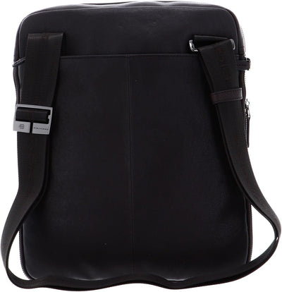 Piquadro Black Square Crossbody Bag iPad 11"/ Pro 9.7" Front Pocket Dark Brown