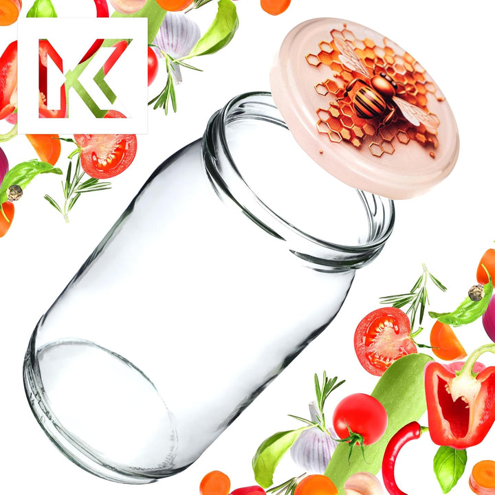 KADAX Einmachgläser 900ml TO82, Grosse Sturzgläser mit Schraubdeckel, Einkochgläser Fermentierglas f