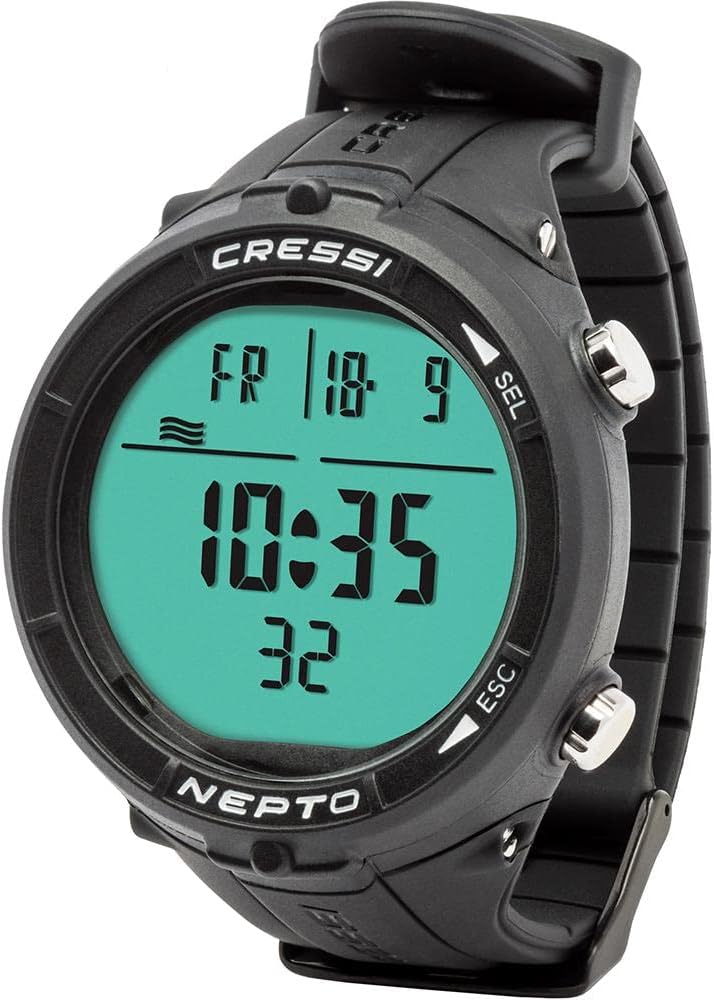 Cressi Nepto Watch Computer - Freitaucheruhr_Computer, Einheitsgrösse, Unisex Erwachsene Schwarz, Sc