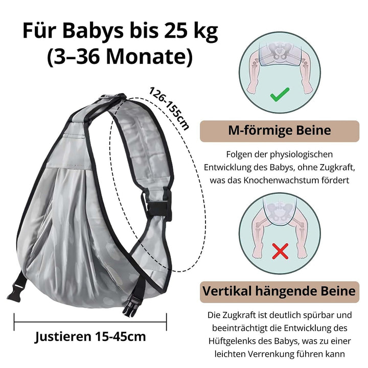 Tragetuch Baby &amp; Seitentrage - Ergonomische Hüfttrage für Baby &amp; Kleinkind mit Hüftsitz, ASTM Zertif