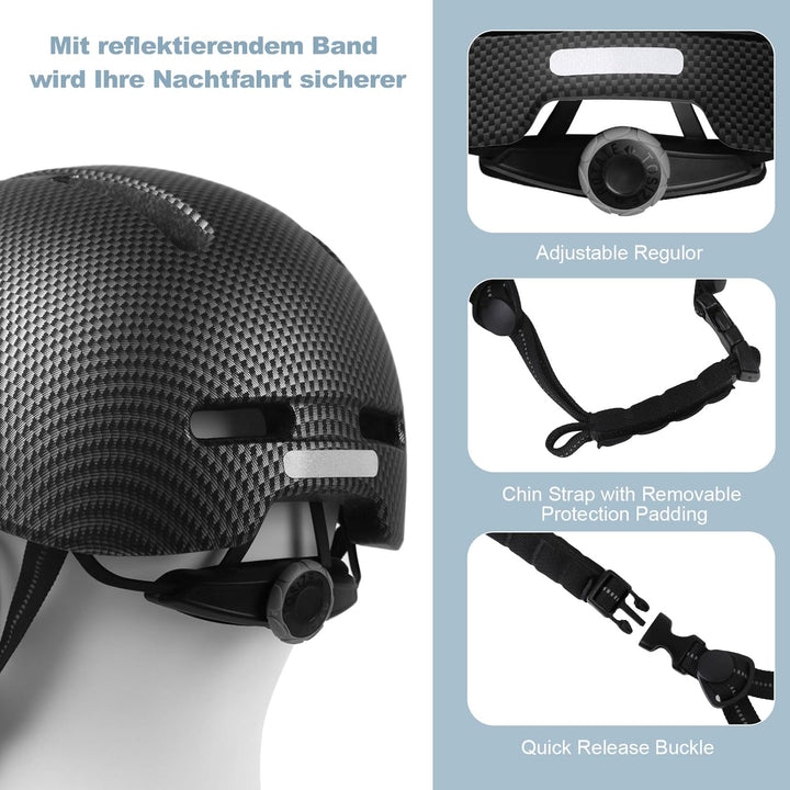Shinmax Fahrradhelm für Damen und Herren, Einstellbarer Helm mit Visier & Sonnenschutz, Leicht & Bel