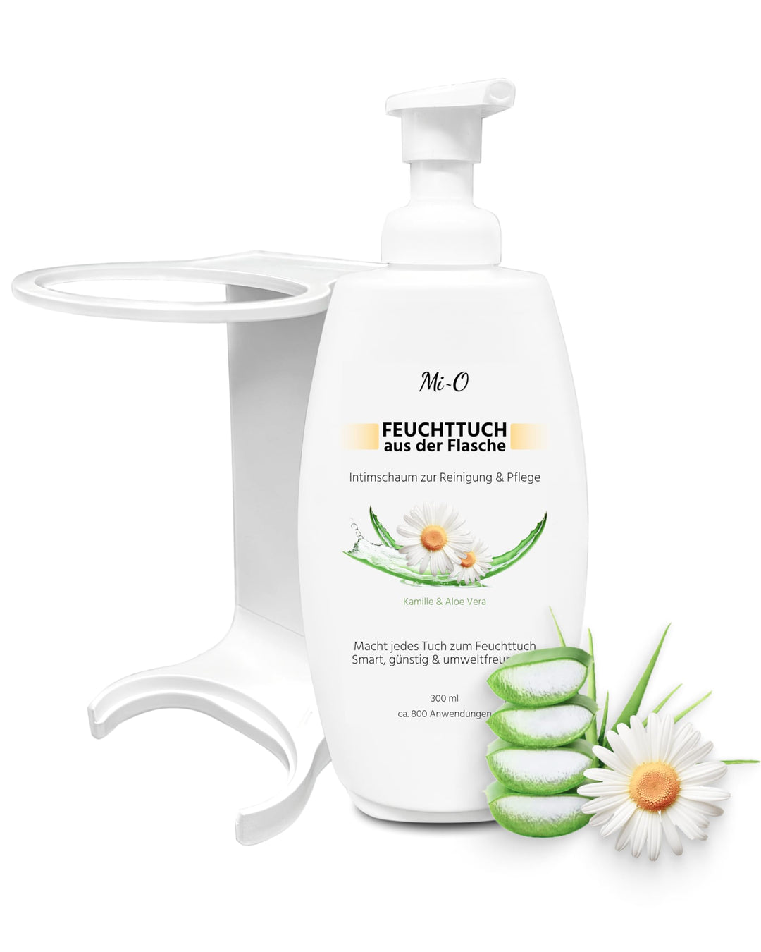 SET – Feuchttuch aus der Flasche 2 × 300 ml + 2 × Wandhalterung | Intim Reinigungs- & Pflegeschaum f