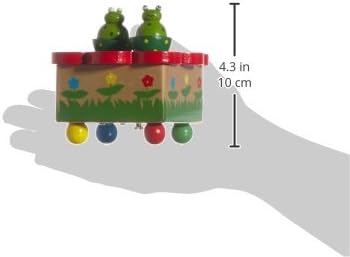 small foot 7541 Spieluhr "Froschteich" aus Holz, mit bunten Fröschen, die zur Melodie tanzen, ab 3 J