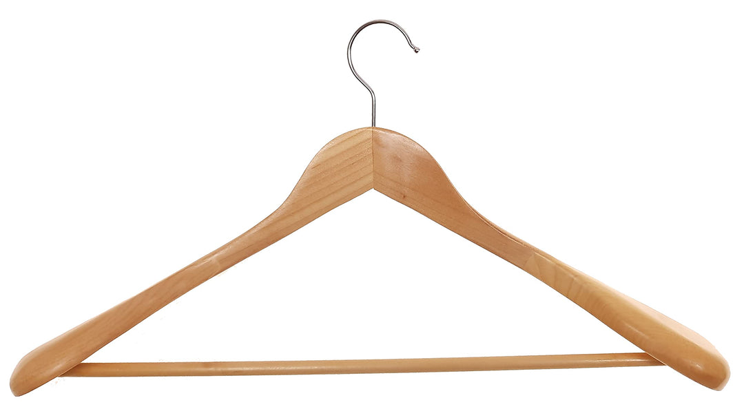 Hagspiel Kleiderbügel aus Holz, Schulterbügel, Mantelbügel aus Holz (5 St. Holz mit Steg), 5 St. Hol