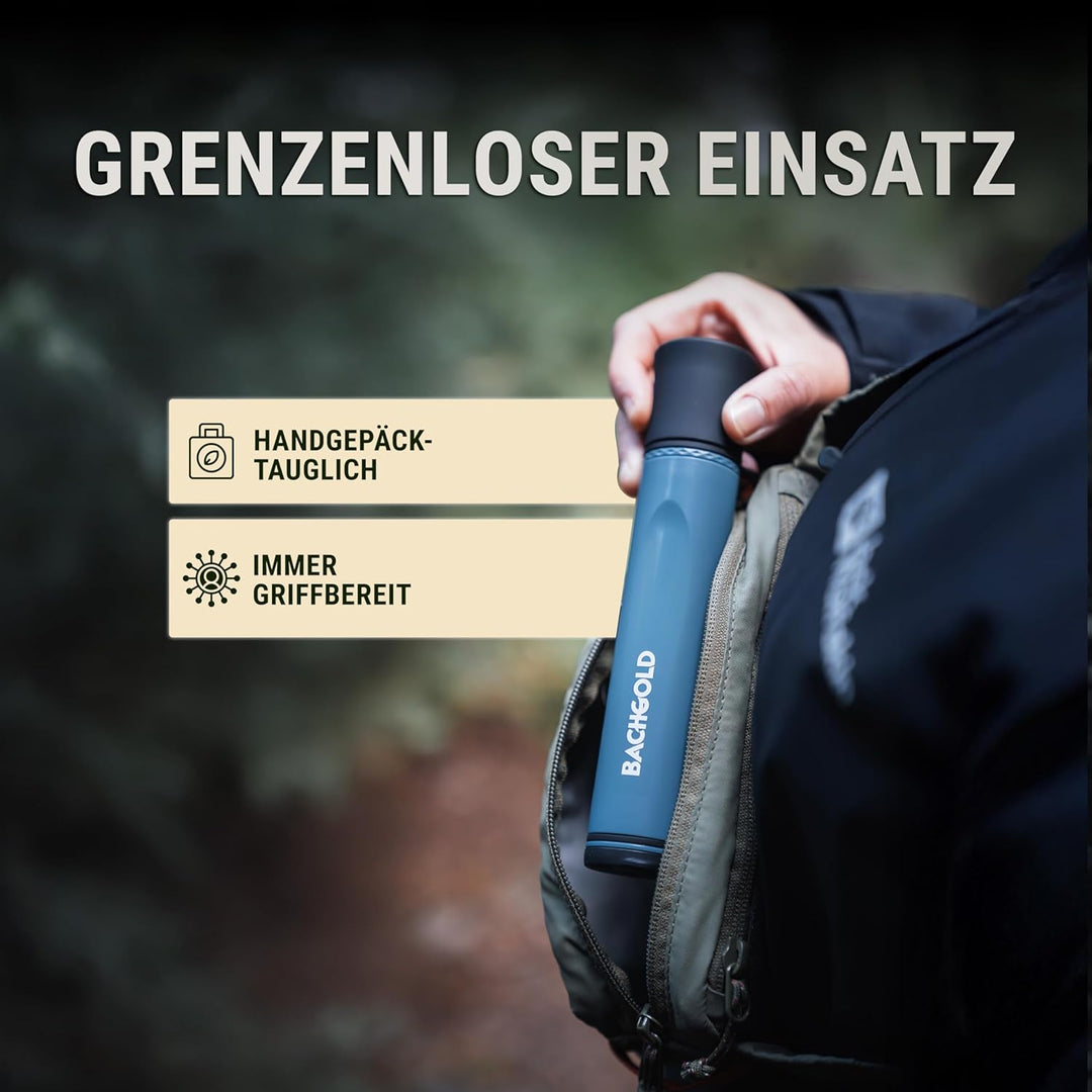Bachgold Straw Wasserfilter Outdoor Survival – Ultraleichte Prepper Ausrüstung Liefert bis zu 500L F