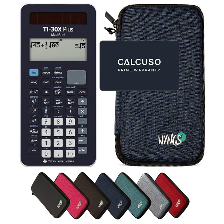 CALCUSO Sparpaket: TI-30X Plus MathPrint technisch-wissenschaftlicher Schulrechner + WYNGS Schutztas