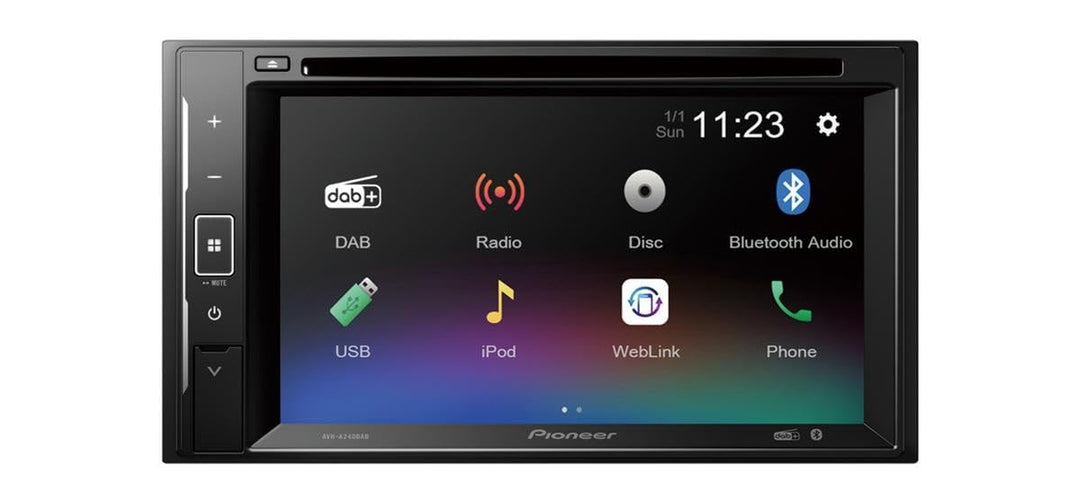 Pioneer AVH-A240DAB 2-DIN-Multimedia Player, 6,2-Zoll ClearType-Touchscreen, Smartphone-Anbindung, U
