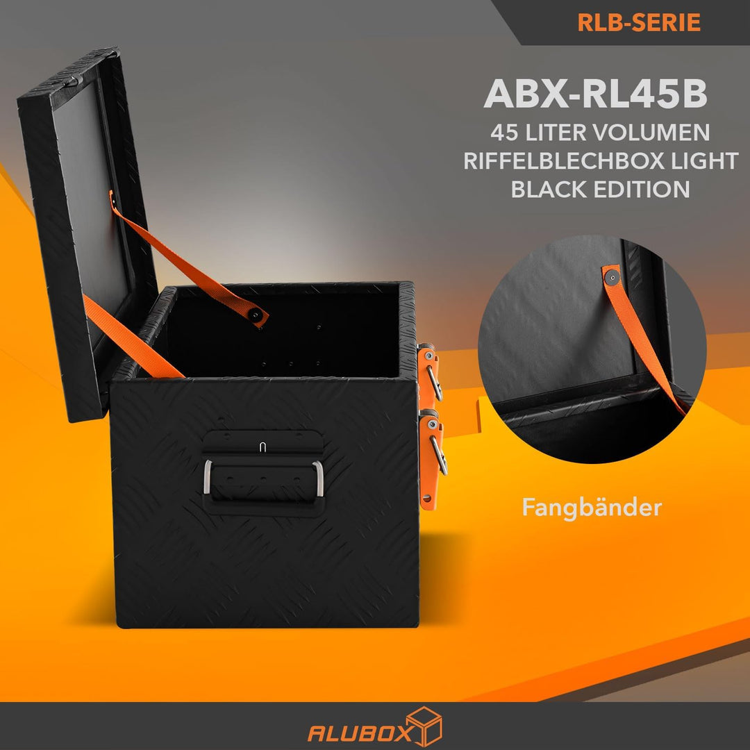 alubox Werkzeugkiste Riffelblech ABX-RL45B Aluminium 1,5mm Werkzeugkiste leicht und robust 45 Liter