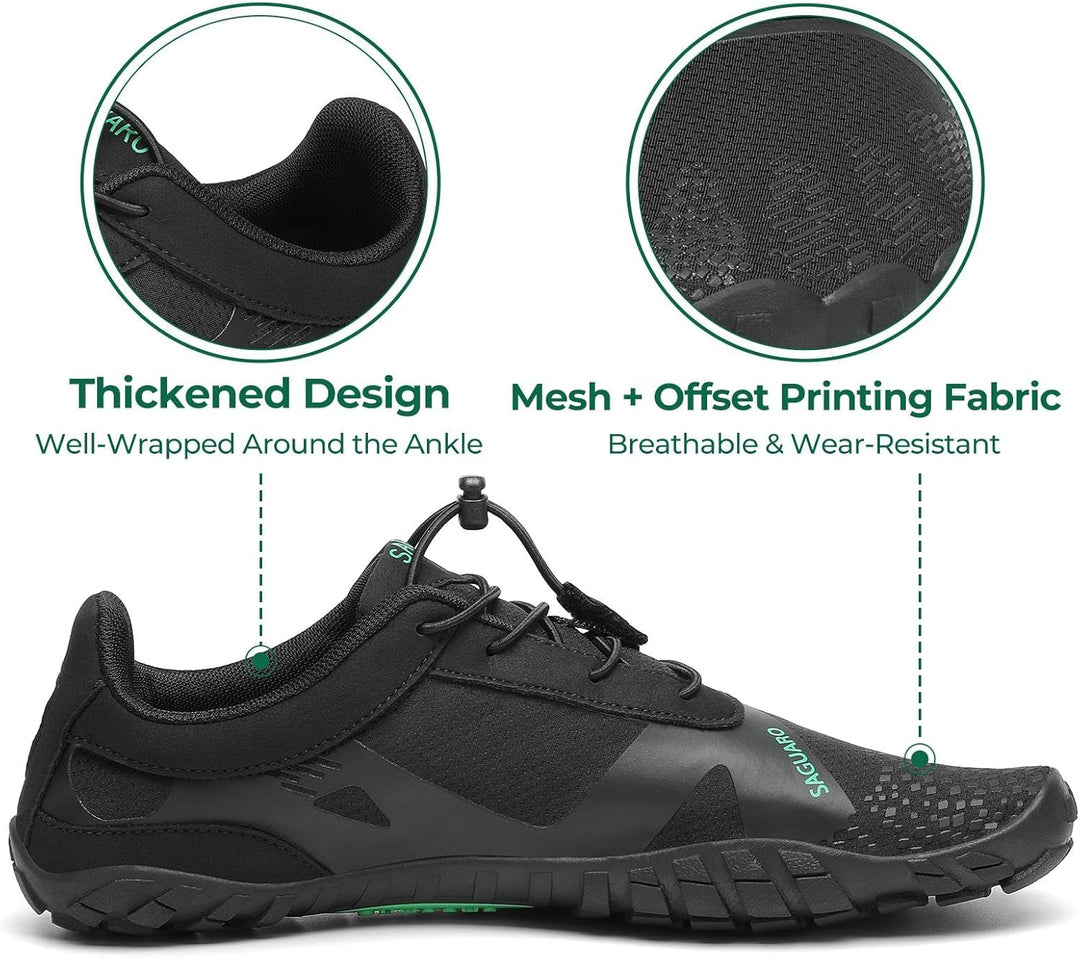 SAGUARO Herren Damen Barfussschuhe - Atmungsaktiv rutschfest Barfussschuhe - mit Breite Zehenbox und