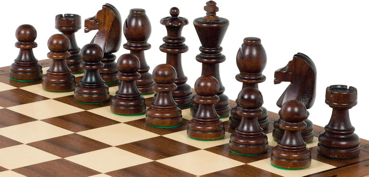 Sunrise Chess Turnierschachspiel Nr. 7 (50x50 cm) Intarsiert – Erstklassiges Schachset mit handgefer