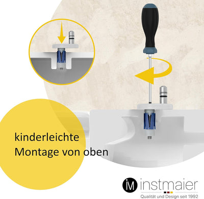 instmaier Toilettendeckel mit Absenkautomatik weiss | Made in Germany | ovale Form | Toilettensitz a