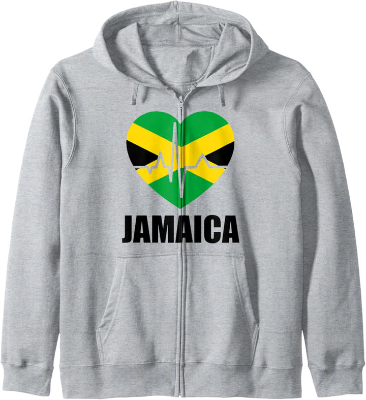 Jamaica Heartbeat Jamaican Flag Kapuzenjacke