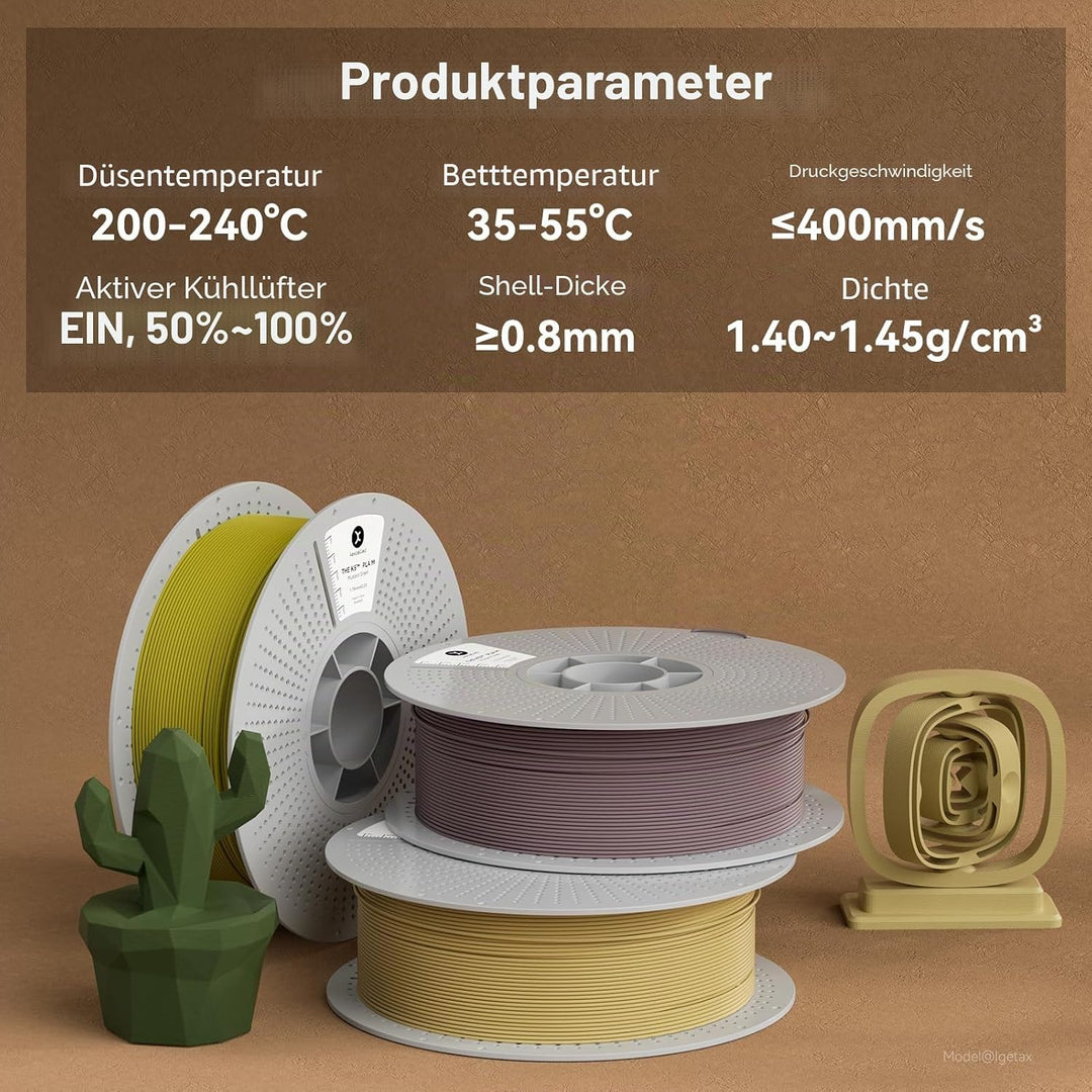 kexcelled Matte PLA Filament 1,75 mm +/- 0,03 mm, Glanzfreie Farbe, Matt Textur, 3D Drucker Filament