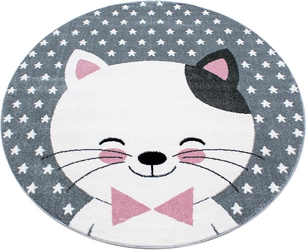 Kinderteppich Niedliches Katze Design Spielteppich Weich & Soft Babyzimmer Spielzimmer Kinderzimmer