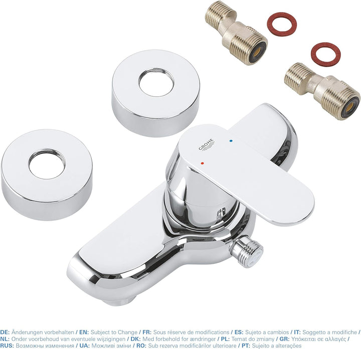 GROHE Eurosmart Cosmopolitan Badarmaturen - Einhand-Brausebatterie (DN 15, Wandmontage) chrom, 32837