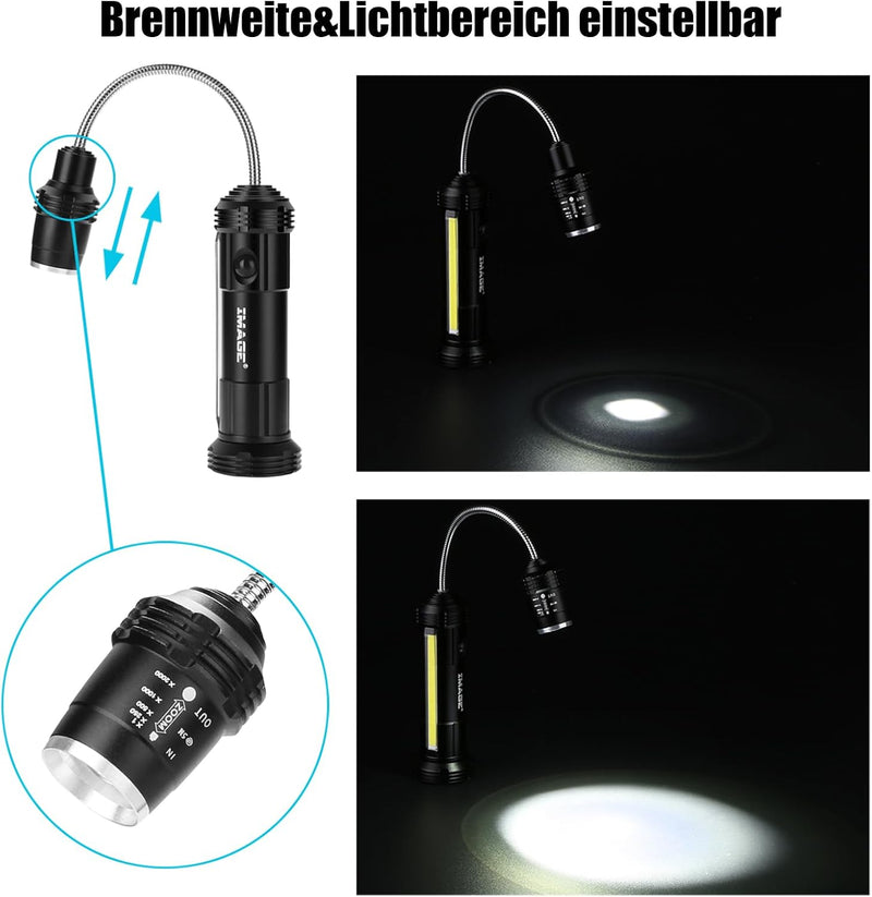 IMAGE Grill Licht 2 Stück magnetische Grilllampe mit Seitenleuchte 360° drehbare LED Beleuchtung für