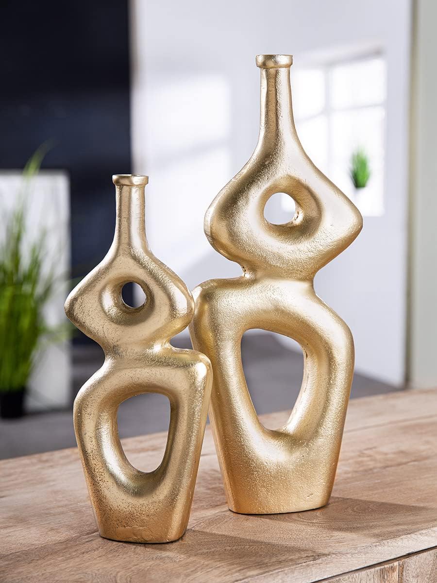 Casablanca Vase Blumenvase aus Aluminium - Deko Wohnzimmer Geschenk für Frauen Geburtstag Muttertag