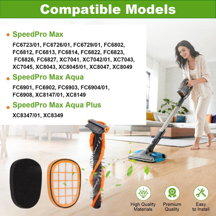 6+1 Stück Filter für Philips SpeedPro Max Akkusauger, FC5005/01 Ersatzfilter Zubehör für Philips FC6