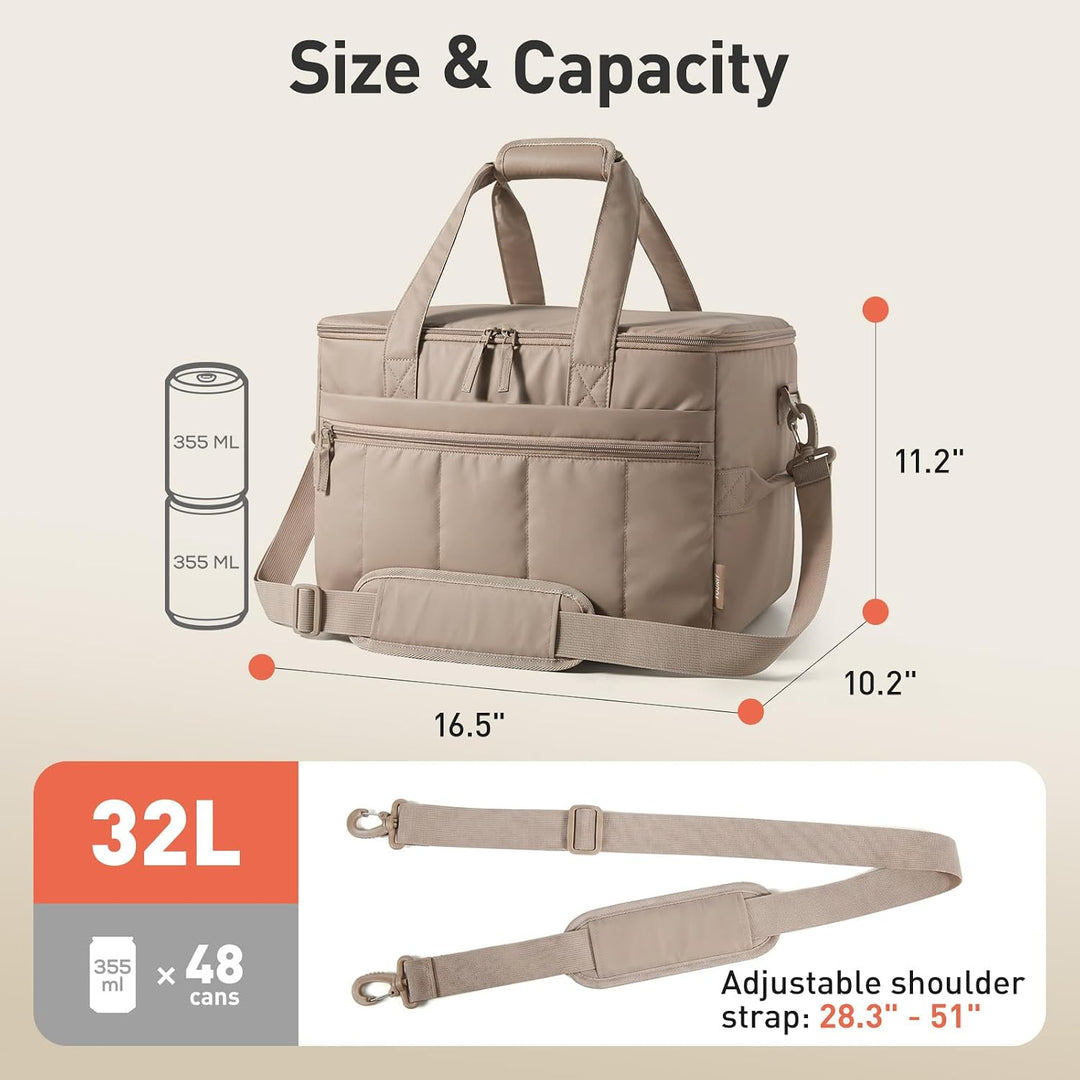 TOURIT Kühltasche 32L Isoliertasche Picknicktasche 48 Dosen | Wasserdichtem, Auslaufsicher, Leicht,
