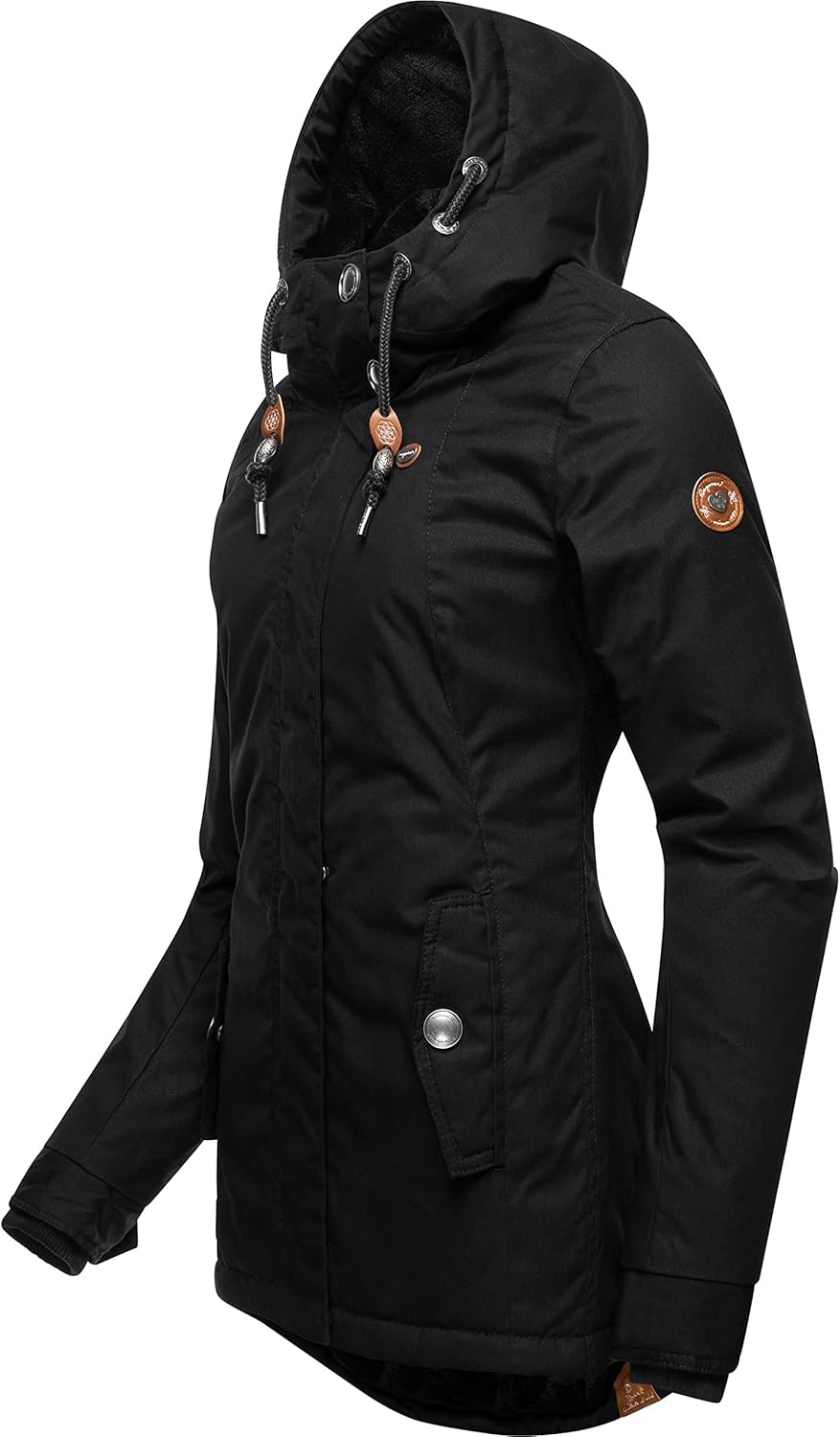 Ragwear Damen Winterjacke Warmer Kurzmantel mit Kapuze Monade XS-6XL XS Black22, XS Black22