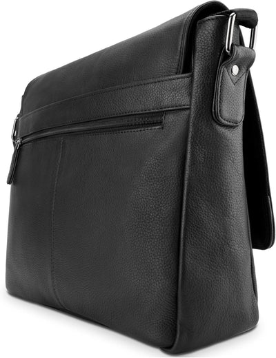 LEABAGS Leder Umhängetasche Herren & Damen I Echtleder Laptoptasche bis 14 Zoll I Messenger Bag mit