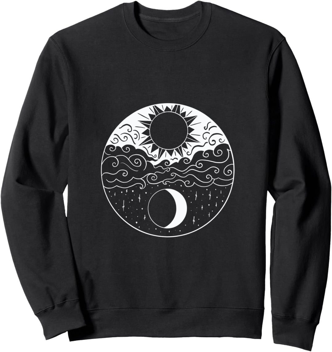 Kunstvolle Illustration der Sonne und des Mondes Sweatshirt