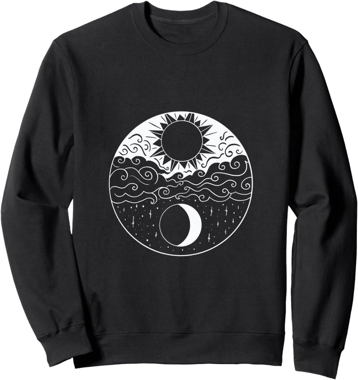 Kunstvolle Illustration der Sonne und des Mondes Sweatshirt